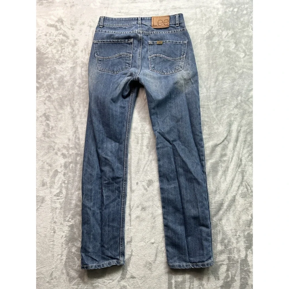 VTG Lee Mens Sz 30 (W29 in) Designer Blue Jeans Straight Leg Guys Work Pants
